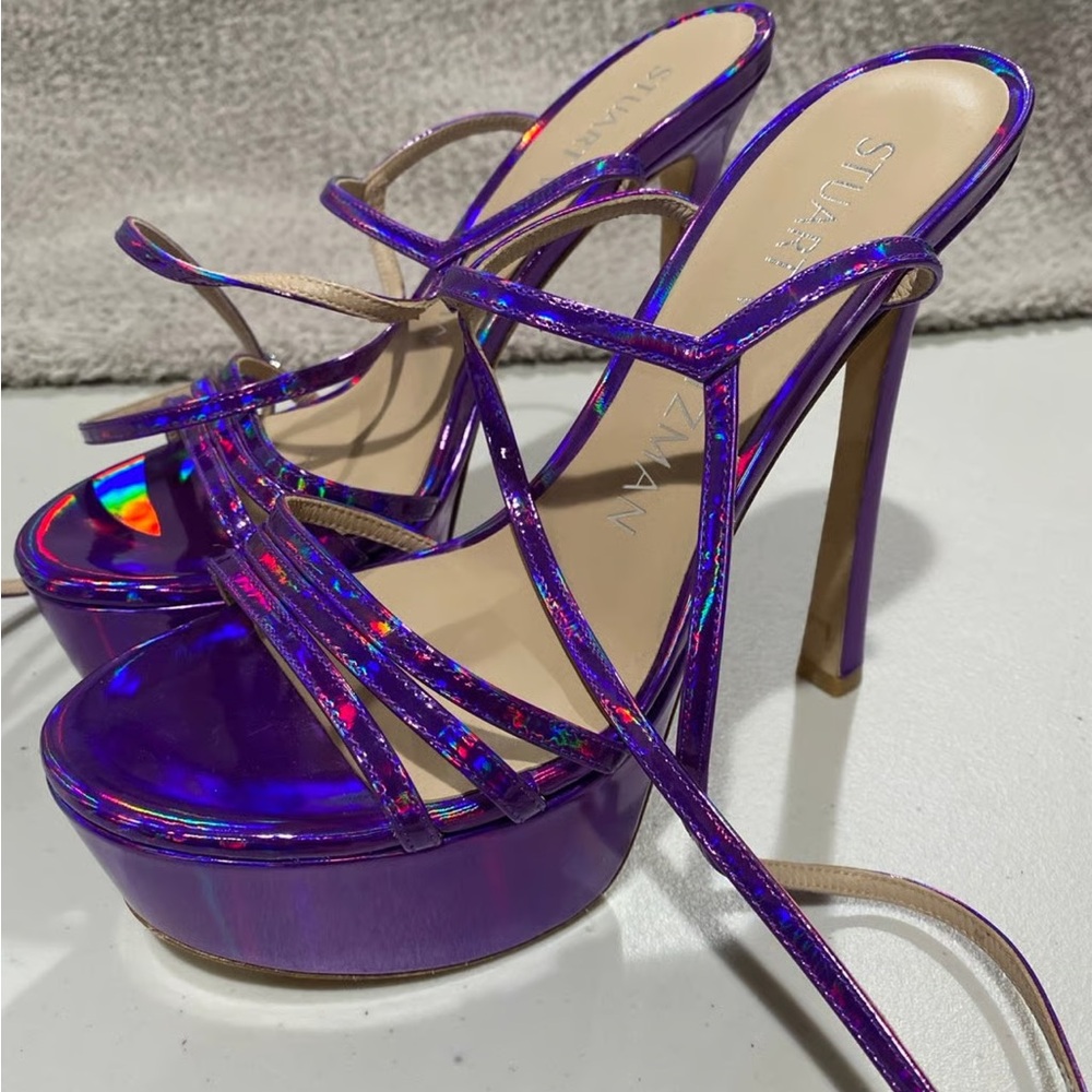 Stuart Weitzman Soirée Iridescent Purple Platform Heels - Open to offers!